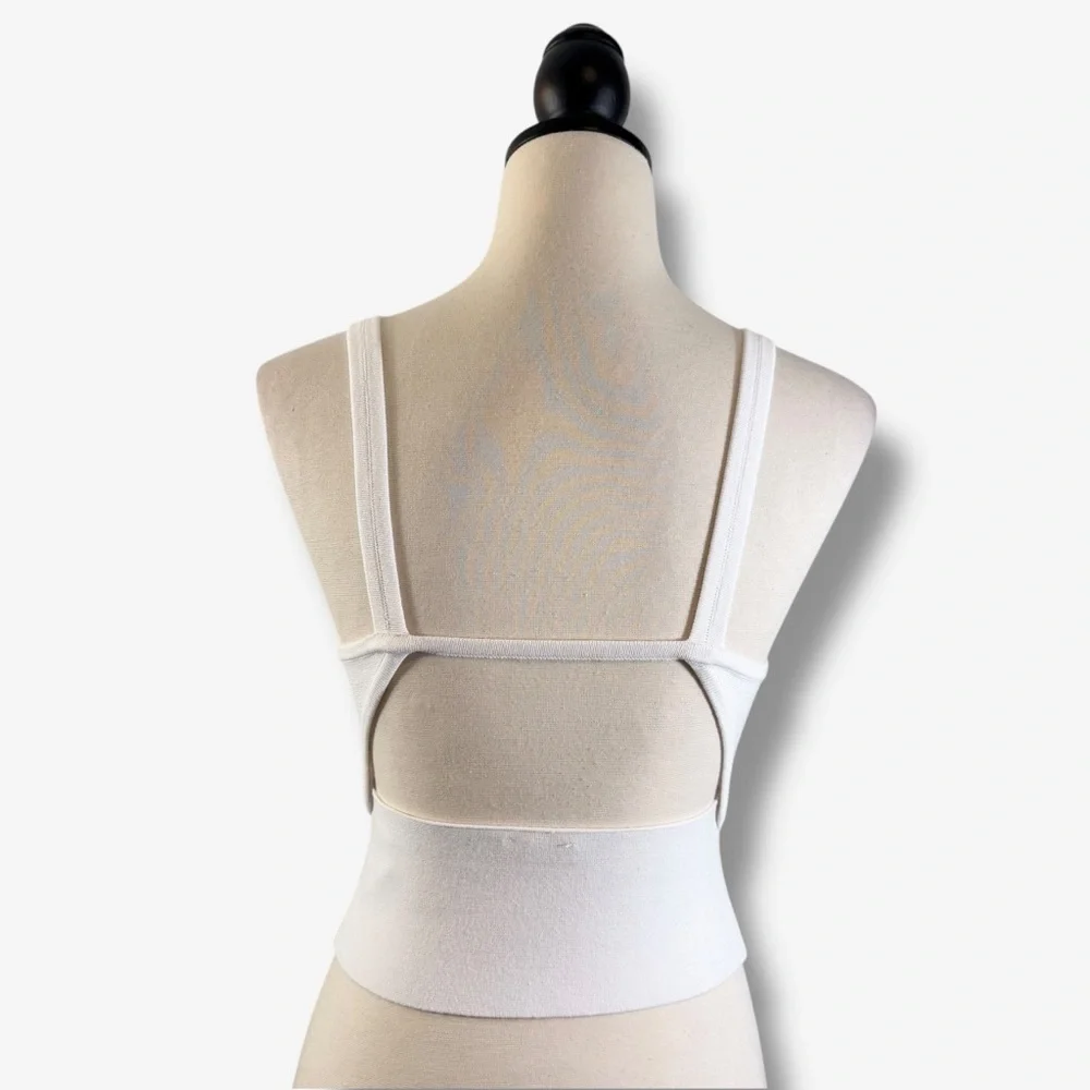 Intimately Free People Teagan Swit Cami Size S White Ribbed V-Neck Open Back